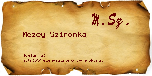 Mezey Szironka névjegykártya